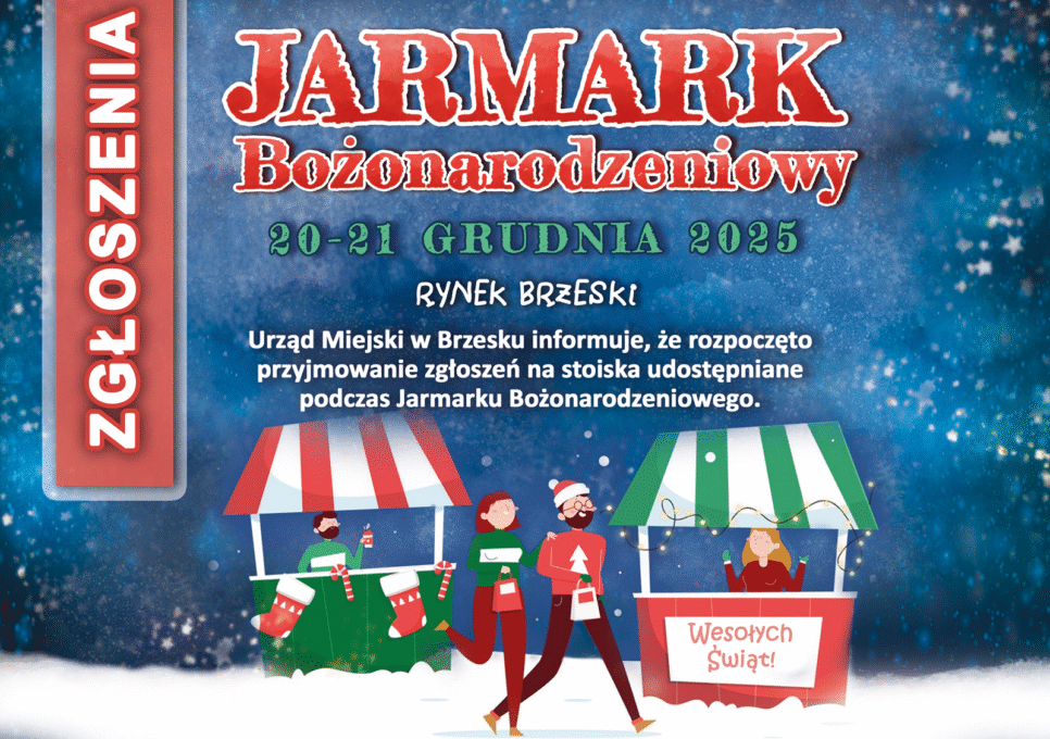 Zapraszamy wystawców do udziału w jarmarku bożonarodzeniowym – zgłoszenia do 20 października. Gmina Brzesko