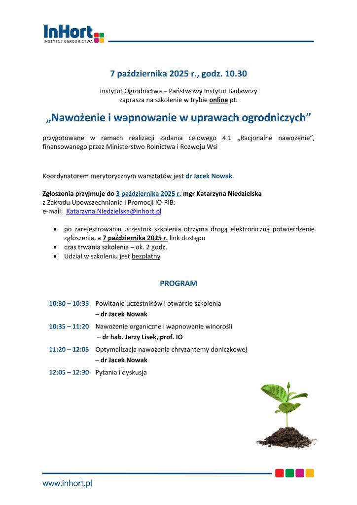 „Nawożenie i wapnowanie w uprawach ogrodniczych”. Gmina Skała