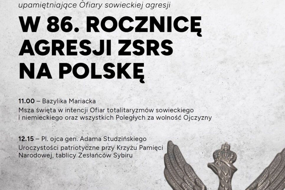 86. rocznica agresji Związku Sowieckiego na Polskę. Małopolska