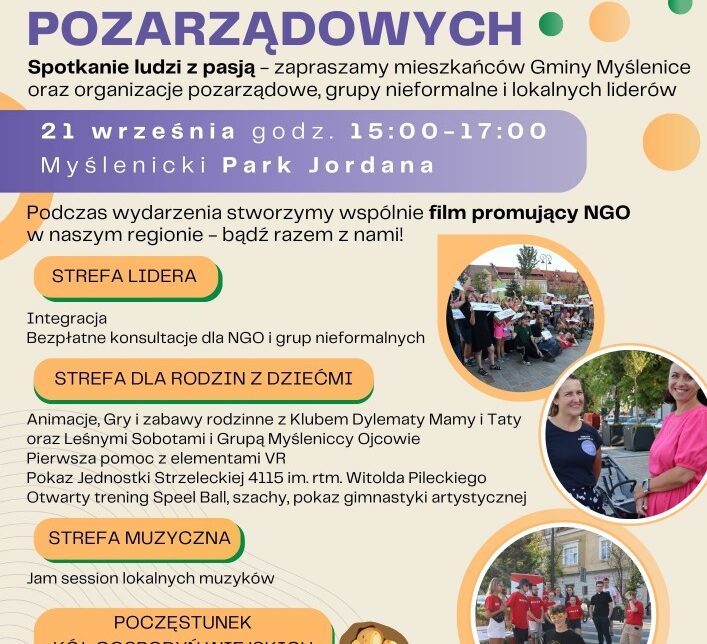 Święto NGO w Parku Jordana w Myślenicach. Gmina Myślenice