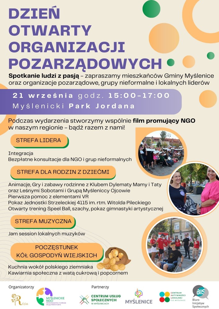 Święto NGO w Parku Jordana w Myślenicach. Gmina Myślenice