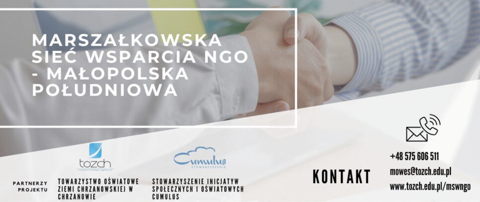 Informacja o projekcie „Marszałkowska Sieć Wsparcia NGO – Małopolska Południowa”. Raba Wyżna