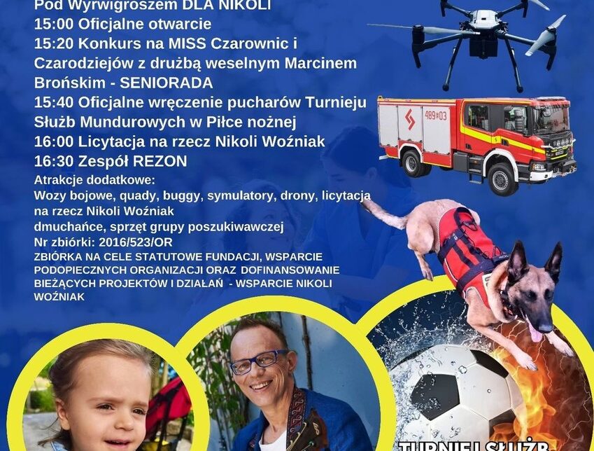 Zachęcamy do wzięcia udziału w pikniku charytatywnym na rzecz Nikoli Woźniak, córki policjanta z Grybowa. Nowy Sącz