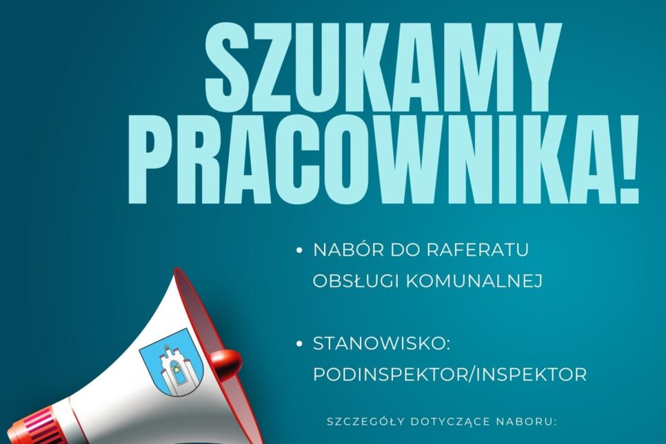 NABÓR NA PRACOWNIKA W URZĘDZIE GMINY MOGILANY – Podinspektor/Inspektor w Referacie Referacie Obsługi Komunalnej. Gmina Mogilany