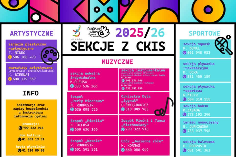 Rozwijaj swoje talenty w sekcjach CKiS. Gmina Miechów