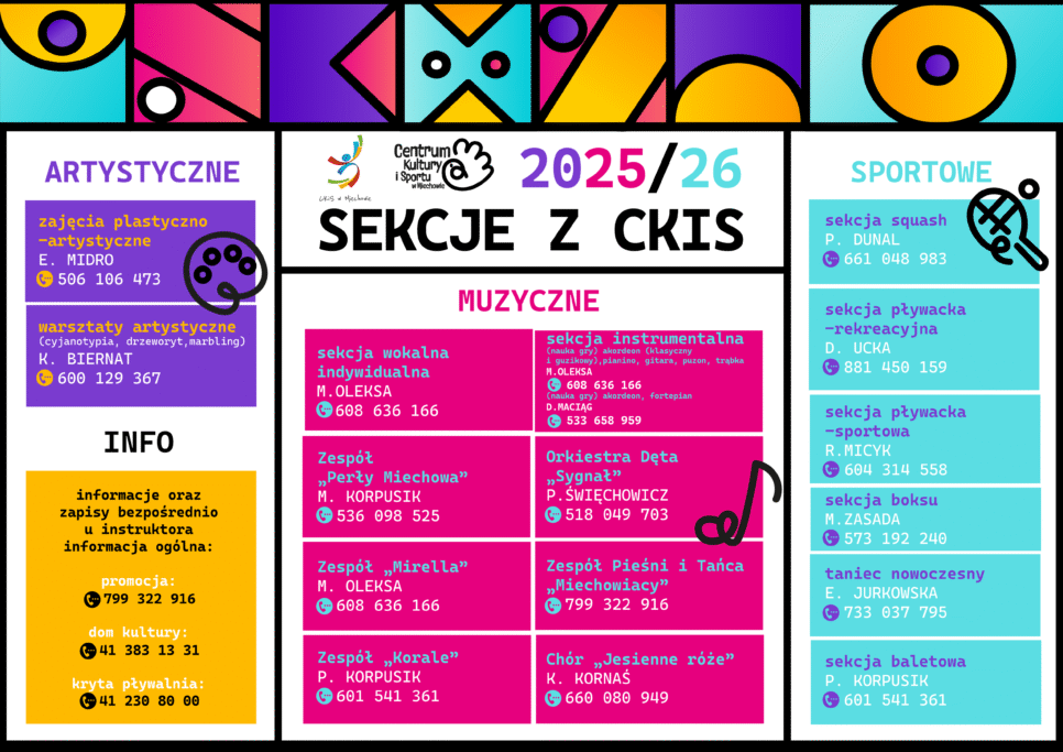 Rozwijaj swoje talenty w sekcjach CKiS. Gmina Miechów