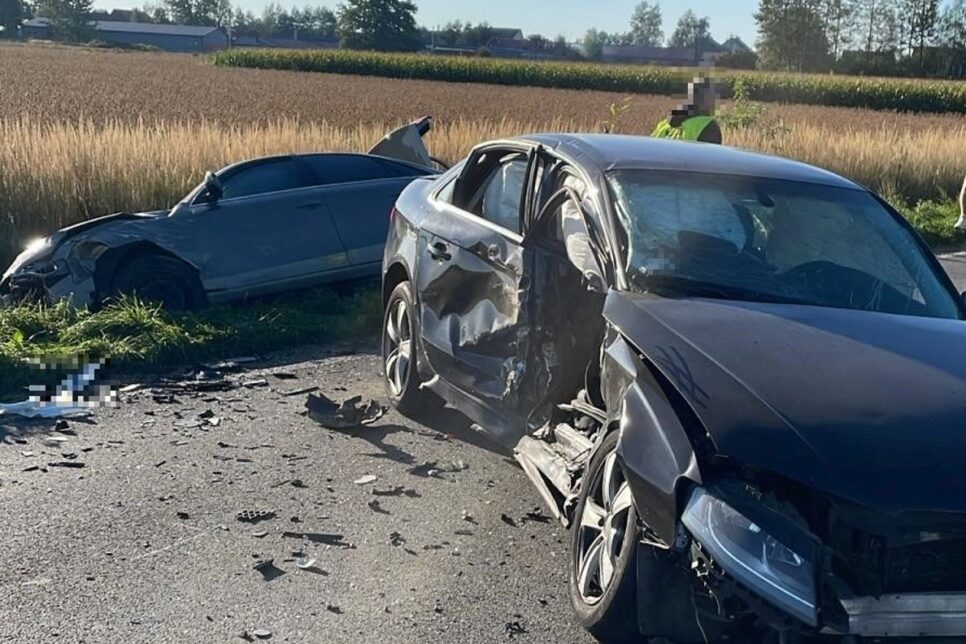 Podolsze gm. Zator. Zderzenie trzech samochodów osobowych. Oświęcim