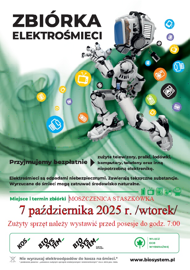 Zbiórka ELEKTROŚMIECI. Gmina Moszczenica
