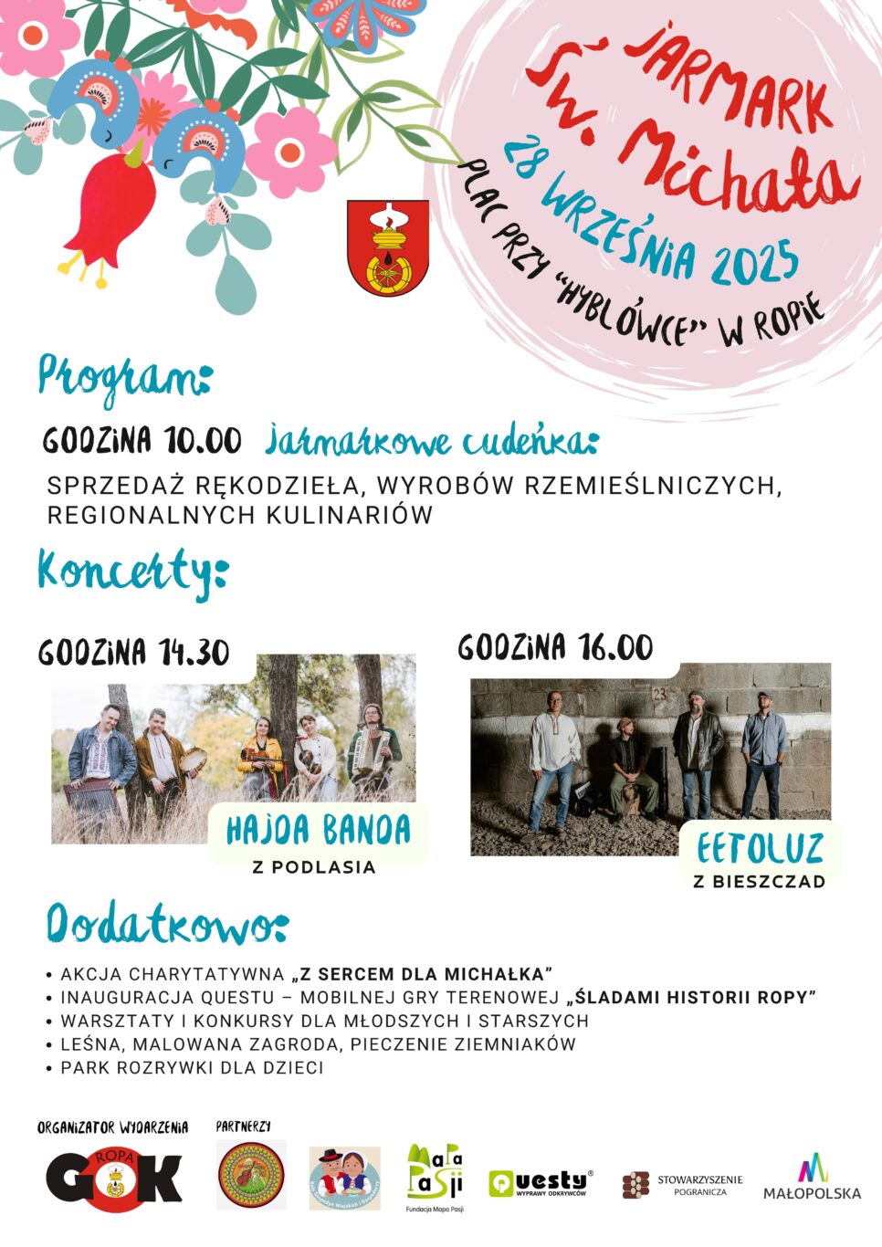Zaproszenie na Jarmark św. Michała. Gmina Ropa