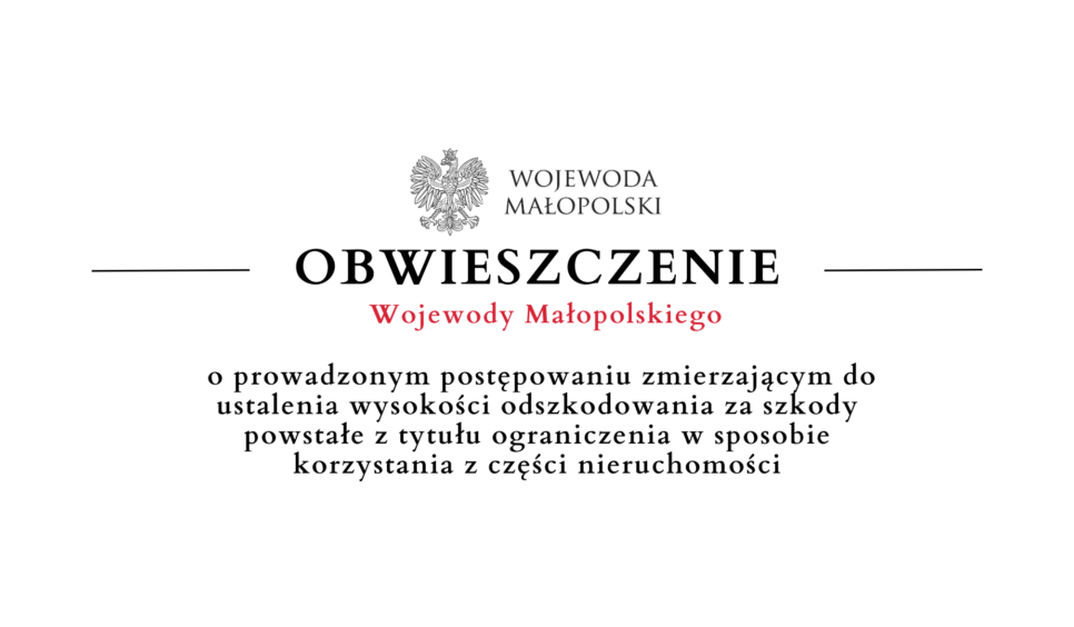 Obwieszczenie Wojewody Małopolskiego o prowadzonym postępowaniu – 3. Gmina Limanowa