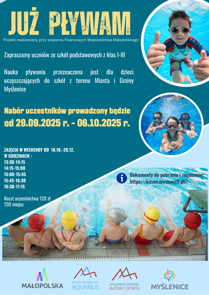 Startuje kolejna edycja programu „Już pływam”. Gmina Myślenice