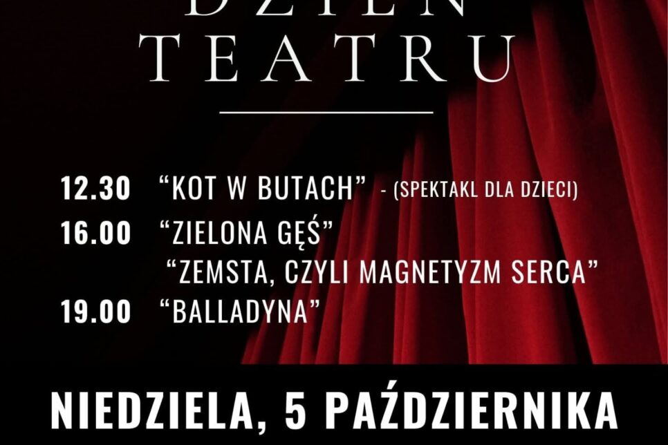 Darmowe bilety na Dzień Teatru już dostępne!. Gmina Miechów