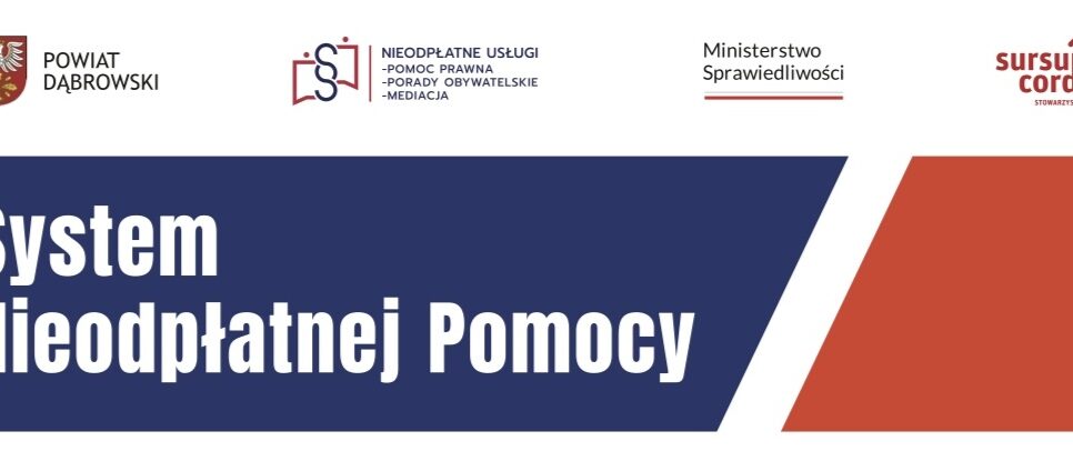 Nieodpłatna pomoc prawna, poradnictwo obywatelskie, mediacja oraz edukacja prawna w 2025 r.. Gmina Dąbrowa Tarnowska