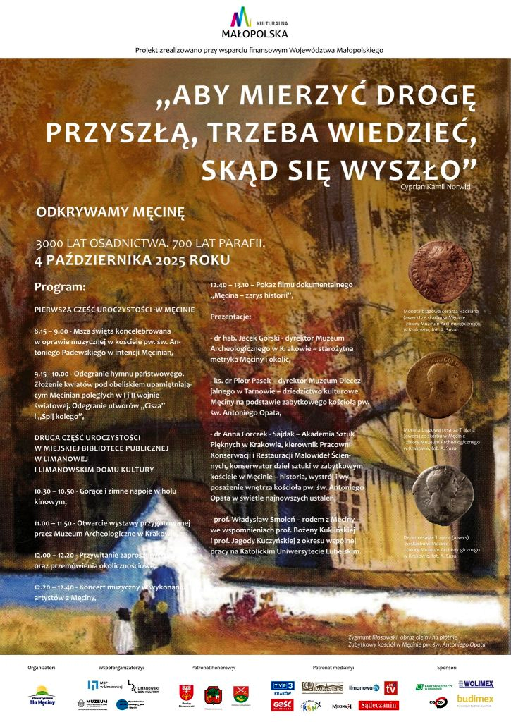 „Aby mierzyć drogę przyszłą, trzeba wiedzieć skąd się wyszło…” obchody 700-lecia parafii w Męcinie. Gmina Limanowa