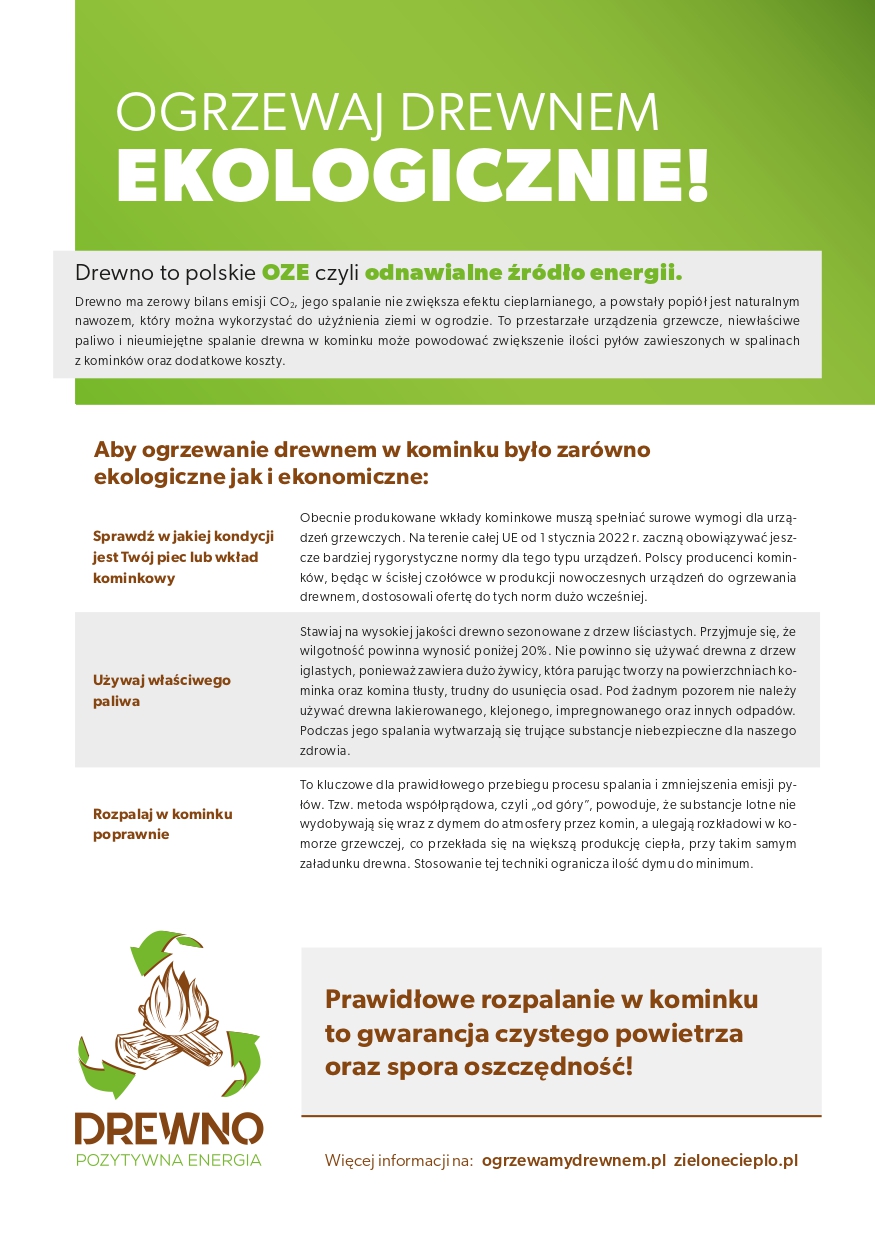 Ogrzewaj drewnem ekologicznie. Gmina Ropa