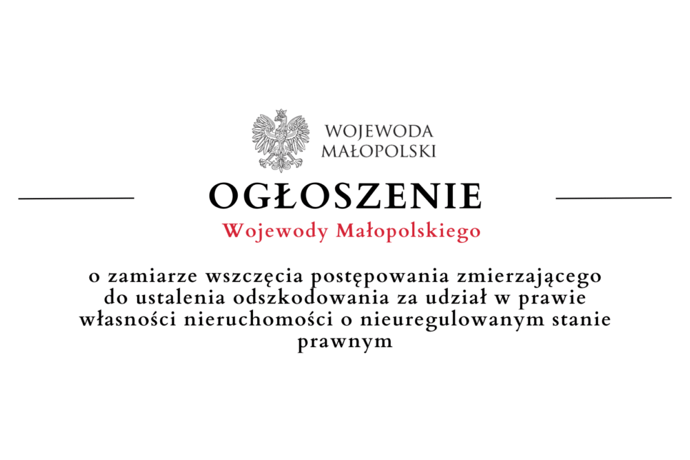 Ogłoszenie Wojewody Małopolskiego – 06.10. Gmina Limanowa