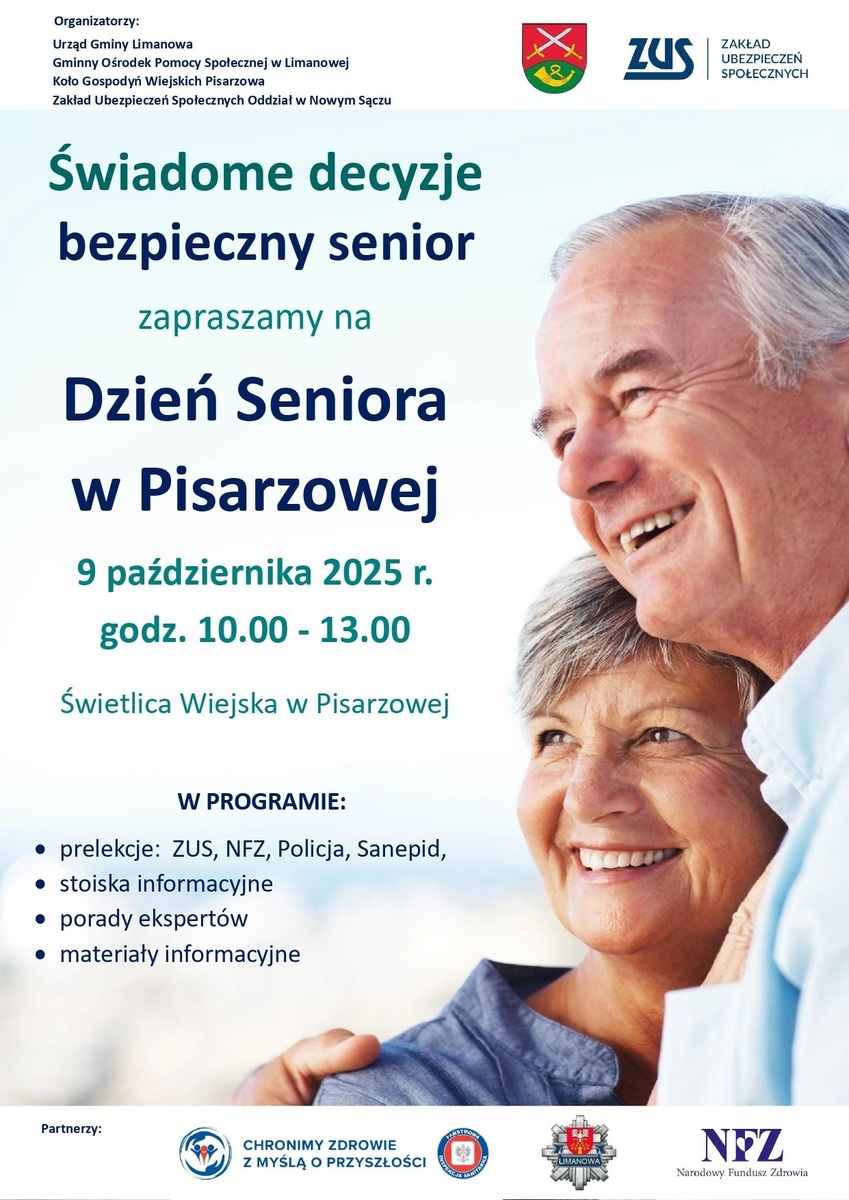 Dzień seniora pod hasłem „Świadoma decyzja – bezpieczny senior” w Pisarzowej. Limanowa