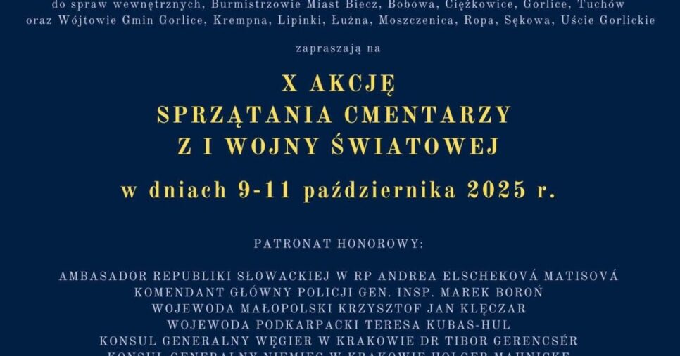 X akcja sprzątania cmentarzy z I wojny światowej. Gorlice