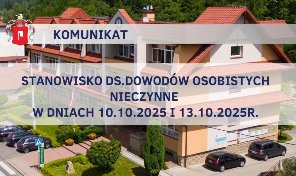 Komunikat Urzędu Gminy w Żegocinie 08-10-2025. Gmina Żegocina