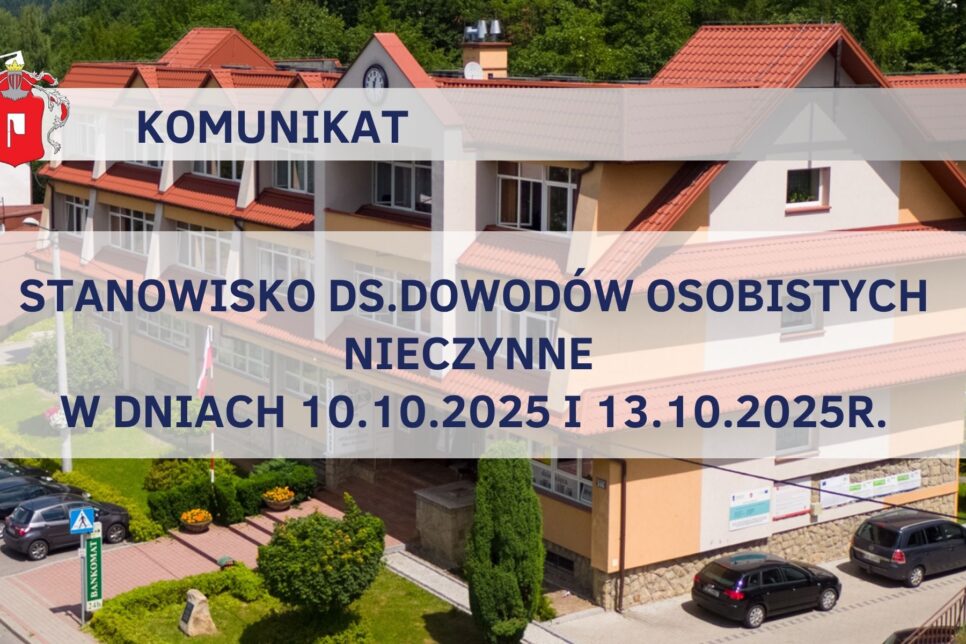 Komunikat Urzędu Gminy w Żegocinie 08-10-2025. Gmina Żegocina