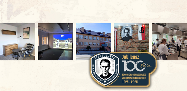 Zaproszenie dla absolwentów Zespołu Szkół im. K. K. Baczyńskiego na uroczystość Jubileuszu 100-lecia Szkolnictwa Zawodowego. Gmina Dąbrowa Tarnowska