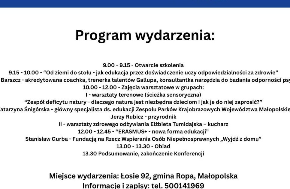 Konferencja „Edukacja zdrowotna, aktywność fizyczna i zdrowe odżywianie – jako fundament zdrowego stylu życia”. Gorlice