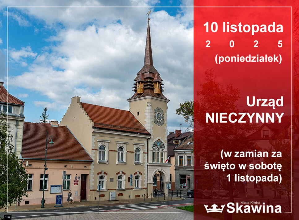 10 listopada Urząd Miasta i Gminy będzie nieczynny. Gmina Skawina
