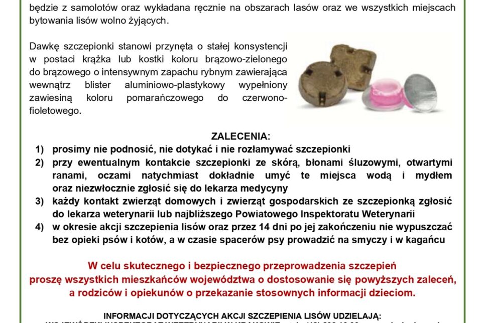 KOMUNIKAT MAŁOPOLSKIEGO WOJEWÓDZKIEGO LEKARZA WETERYNARII. Gmina Kamienica