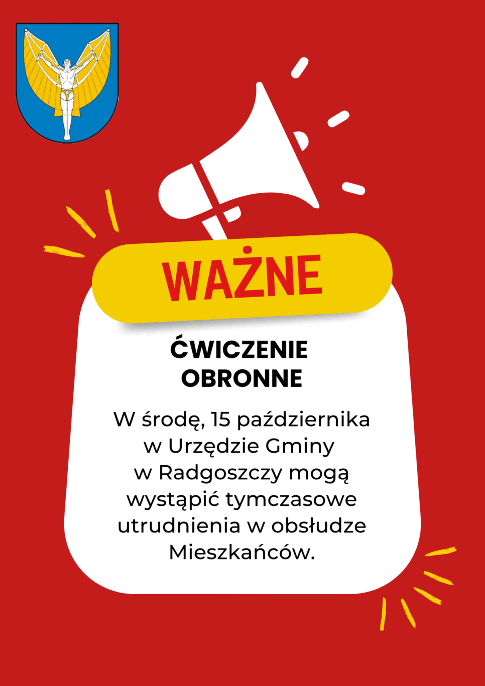 Ćwiczenie obronne w urzędzie – 15 października. Gmina Radgoszcz