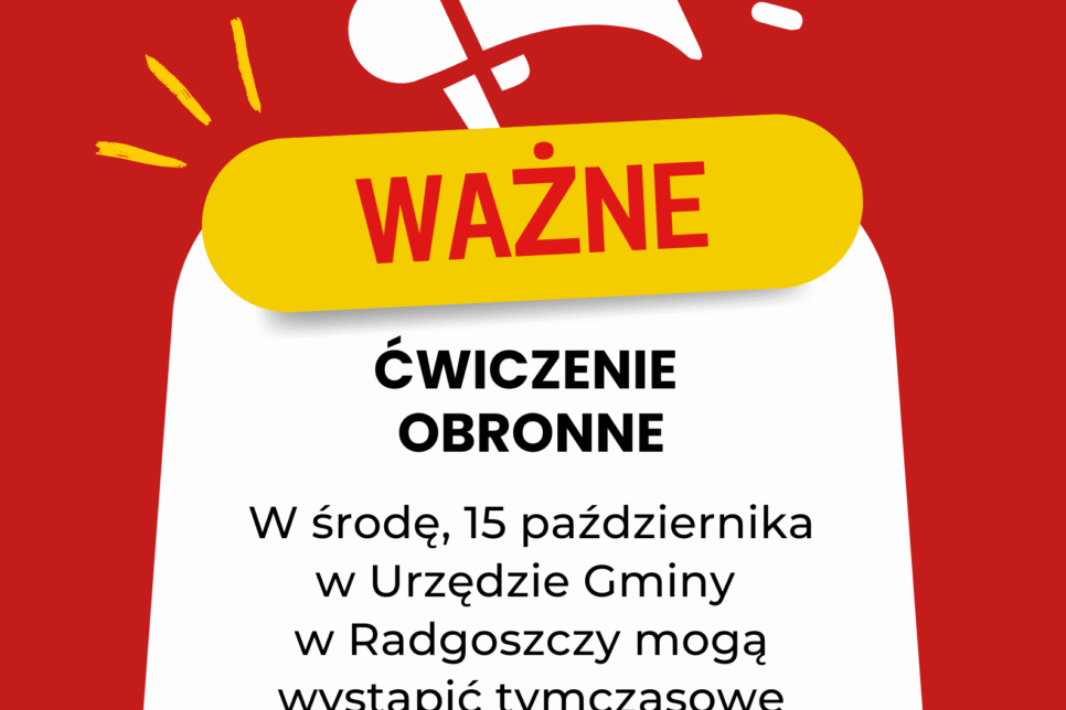 Ćwiczenie obronne w urzędzie – 15 października. Gmina Radgoszcz