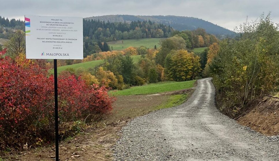 Modernizacja drogi dojazdowej do gruntów rolnych „Zagroda” w Zawadce. Gmina Tymbark