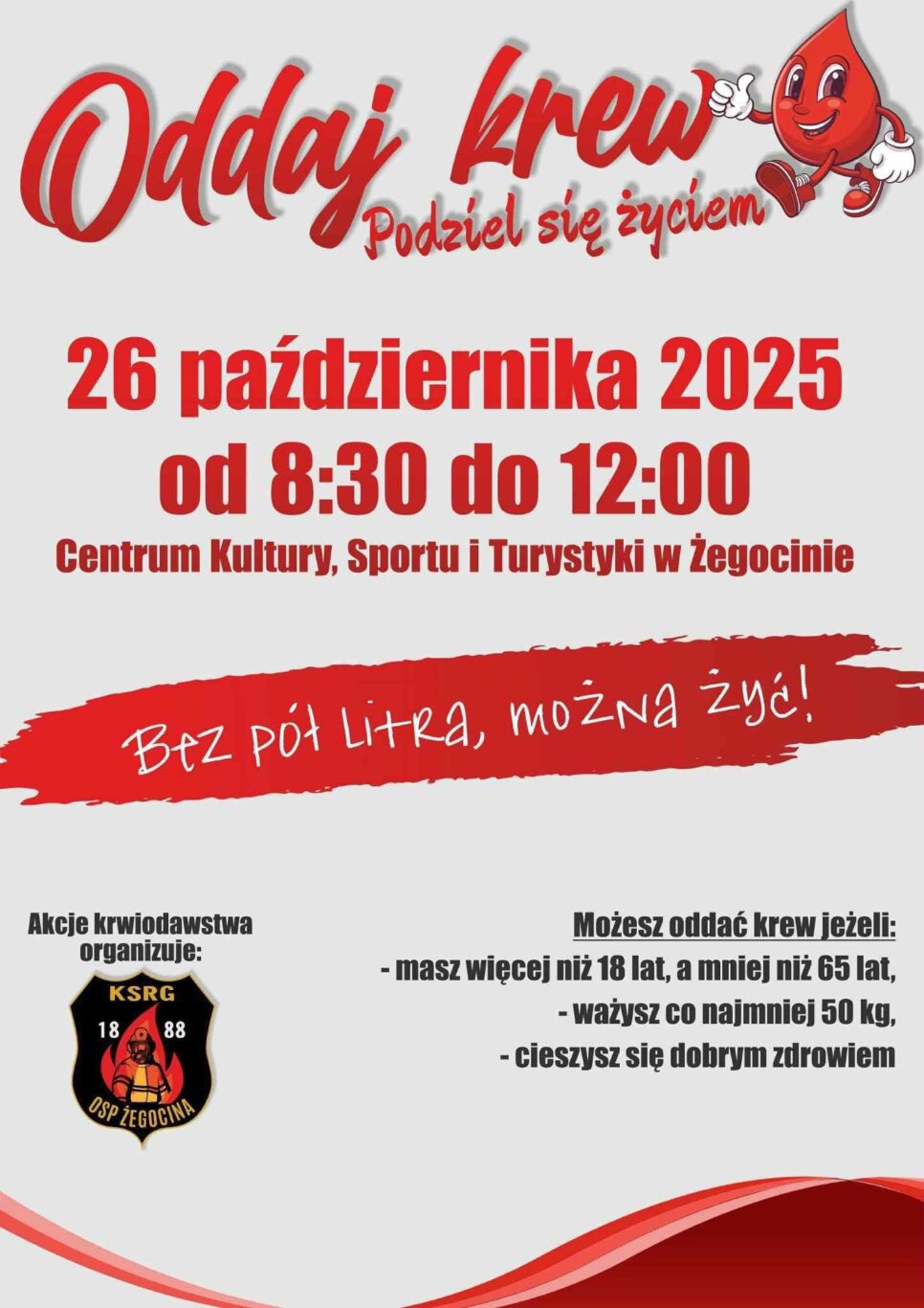 Akcja krwiodawstwa w Żegocinie-26.10.2025. Gmina Żegocina