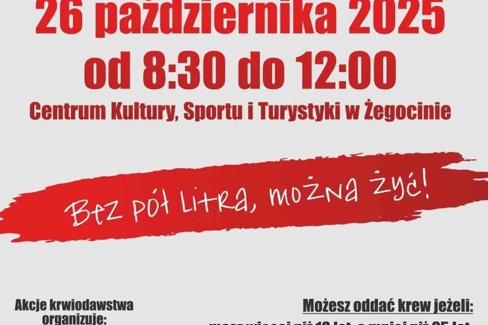 Akcja krwiodawstwa w Żegocinie-26.10.2025. Gmina Żegocina