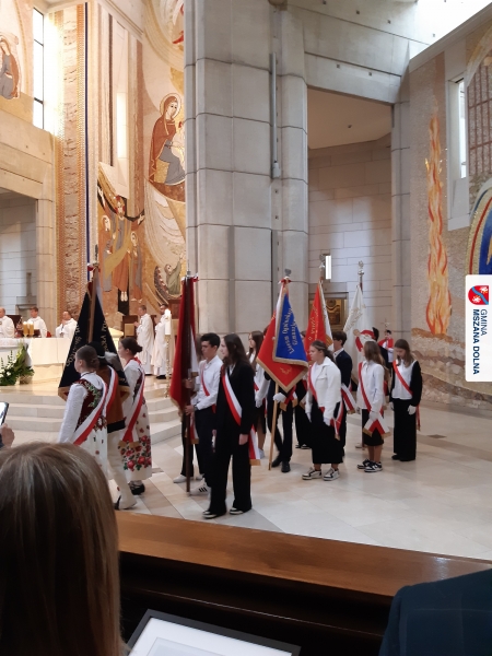 Pielgrzymka Szkół noszących imię Jana Pawła II. Gmina Mszana Dolna