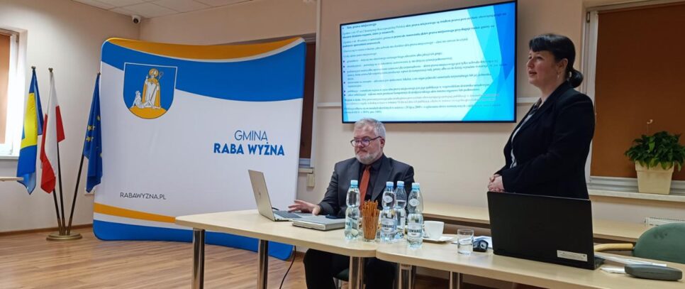 Szkolenie dla jednostek samorządu terytorialnego w Urzędzie Gminy Raba Wyżna. Raba Wyżna