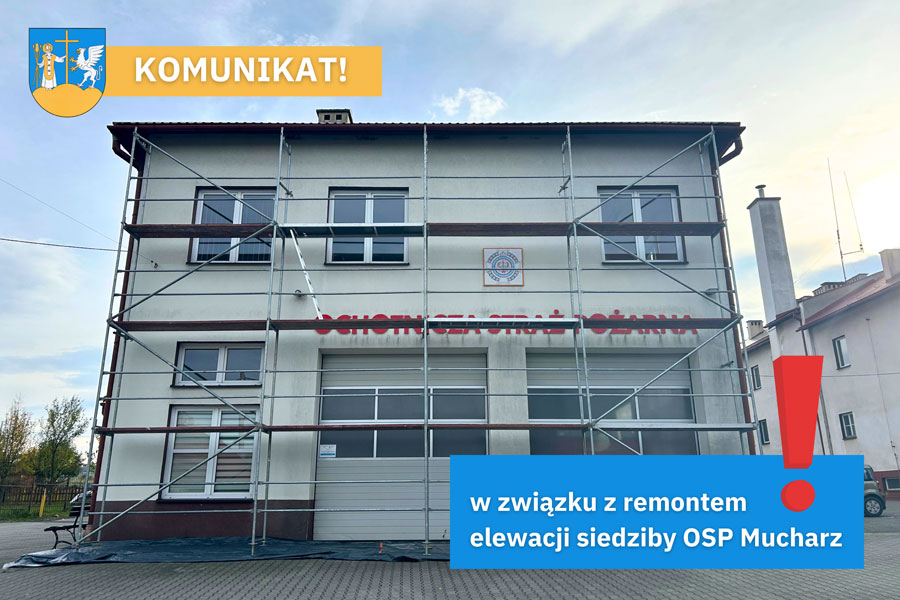 Gmina Mucharz – Remont elewacji siedziby OSP Mucharz. Mucharz