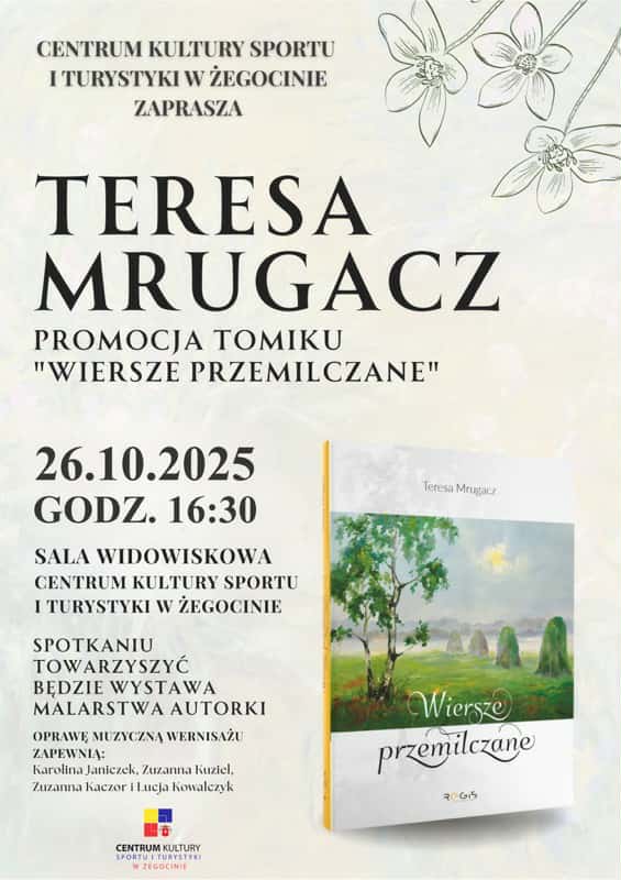 Zapraszamy na promocję tomiku „Wiersze przemilczane”-26.10. Gmina Żegocina