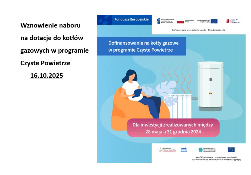 Nabór na kotły gazowe w programie Czyste Powietrze – możliwość składania wniosków nadal otwarta!. Gmina Mogilany