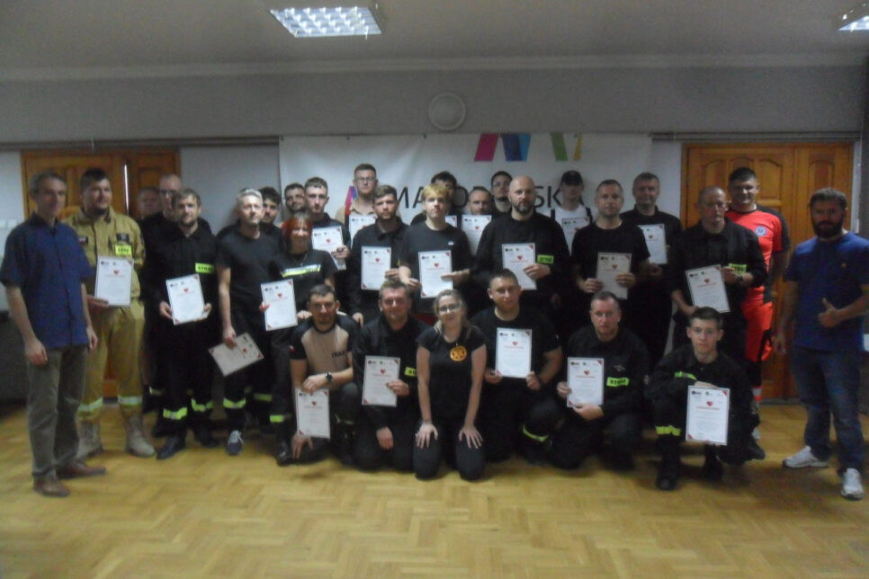 Kurs Kwalifikowanej Pierwszej Pomocy dla strażaków OSP. Gmina Drwina