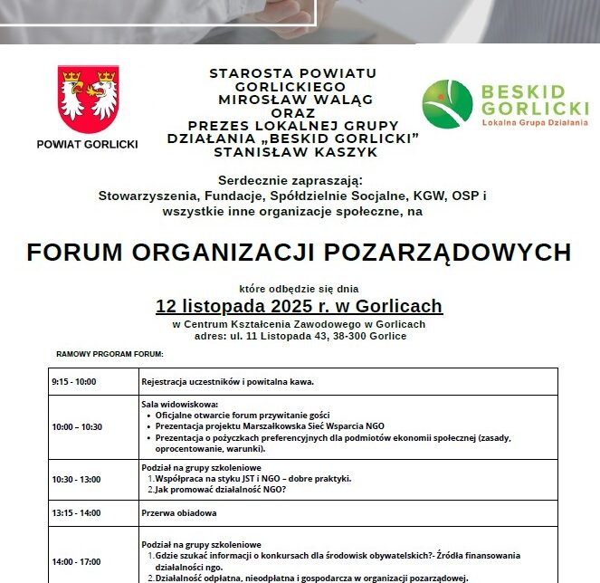 FORUM ORGANIZACJI POZARZADOWYCH. Gmina Łużna