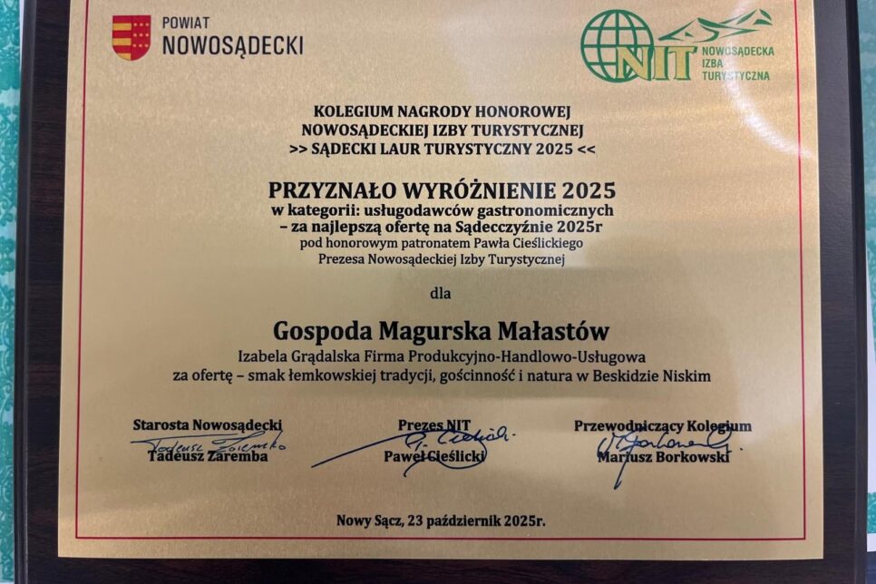 Sukces Gospody Magurskiej i Gminy Sękowa na sądeckich obchodach Światowego Dnia Turystyki. Gmina Sekowa