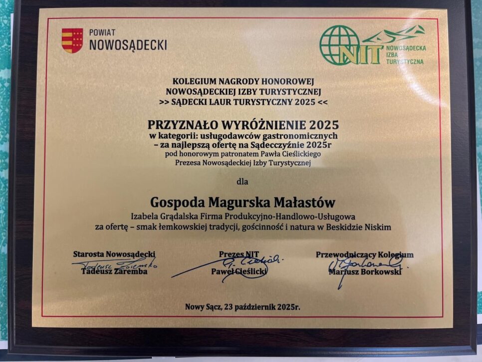 Sukces Gospody Magurskiej i Gminy Sękowa na sądeckich obchodach Światowego Dnia Turystyki. Gmina Sekowa