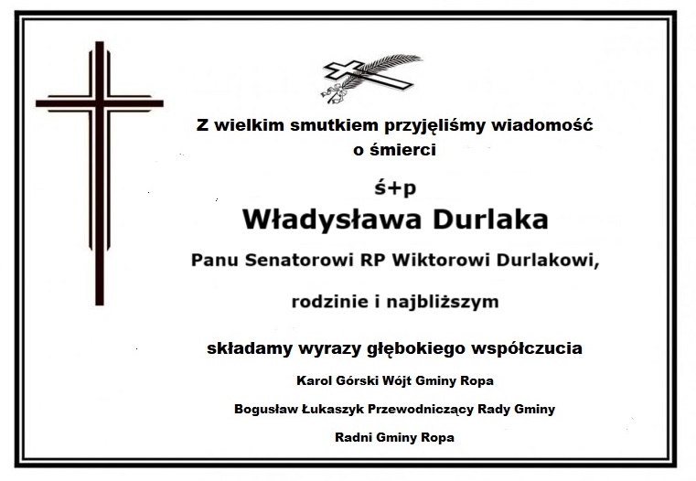 Kondolencje. Gmina Ropa