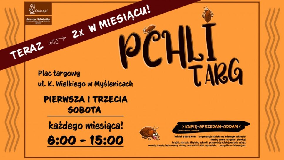Pchli Targ – teraz dwa razy w miesiącu. Gmina Myślenice