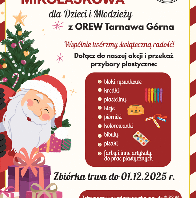 Akcja Mikołajkowa dla Dzieci i Młodzieży z OREW Tarnawa Górna. Zembrzyce