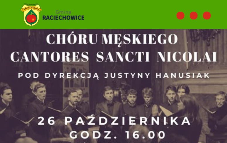 Koncert Chóru Męskiego „Cantores Sancti Nicolai” w kościele parafialnym w Raciechowicach. Gmina Raciechowice