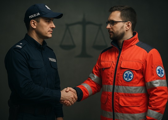 #DzielnicowyBliżejNas. Policjanci z Myślenic szkolili personel SOR i ratowników medycznych. Myślenice