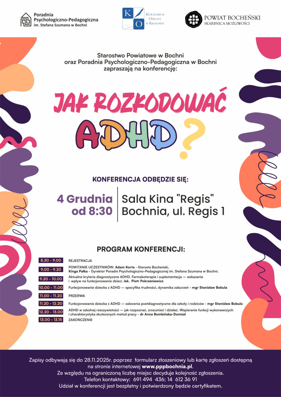 Konferencja „Jak rozkodować ADHD?”. Bochnia