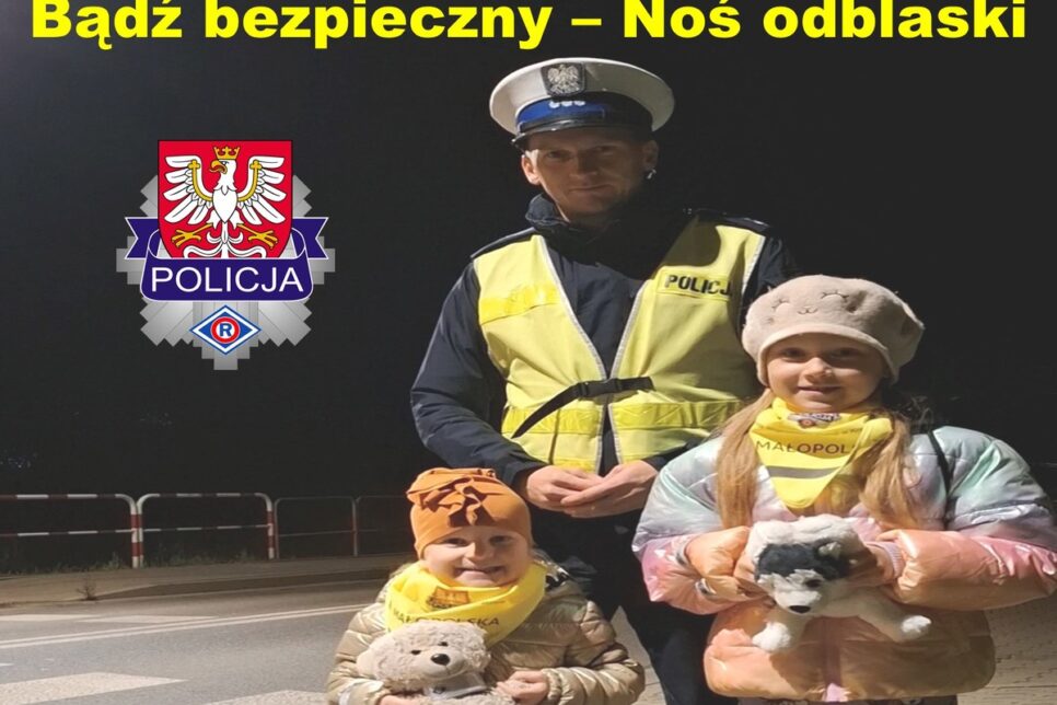 Bądź bezpieczny na drodze – noś odblaski. Kraków