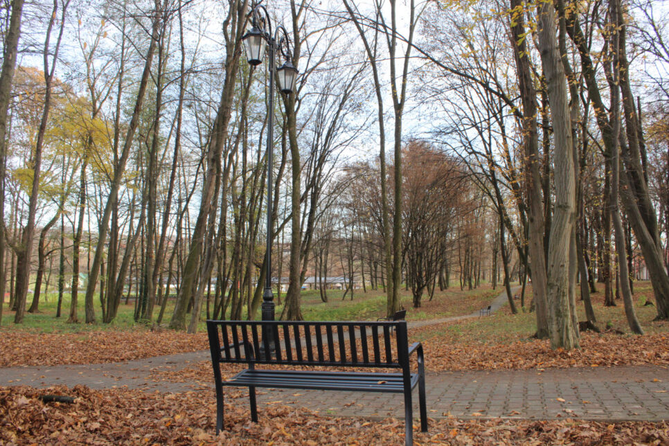 Nowe ławeczki w parku w Gnojniku. Gmina Gnojnik